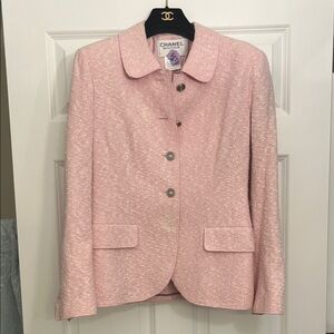 Chanel Light Pink Micro Boucle Blazer